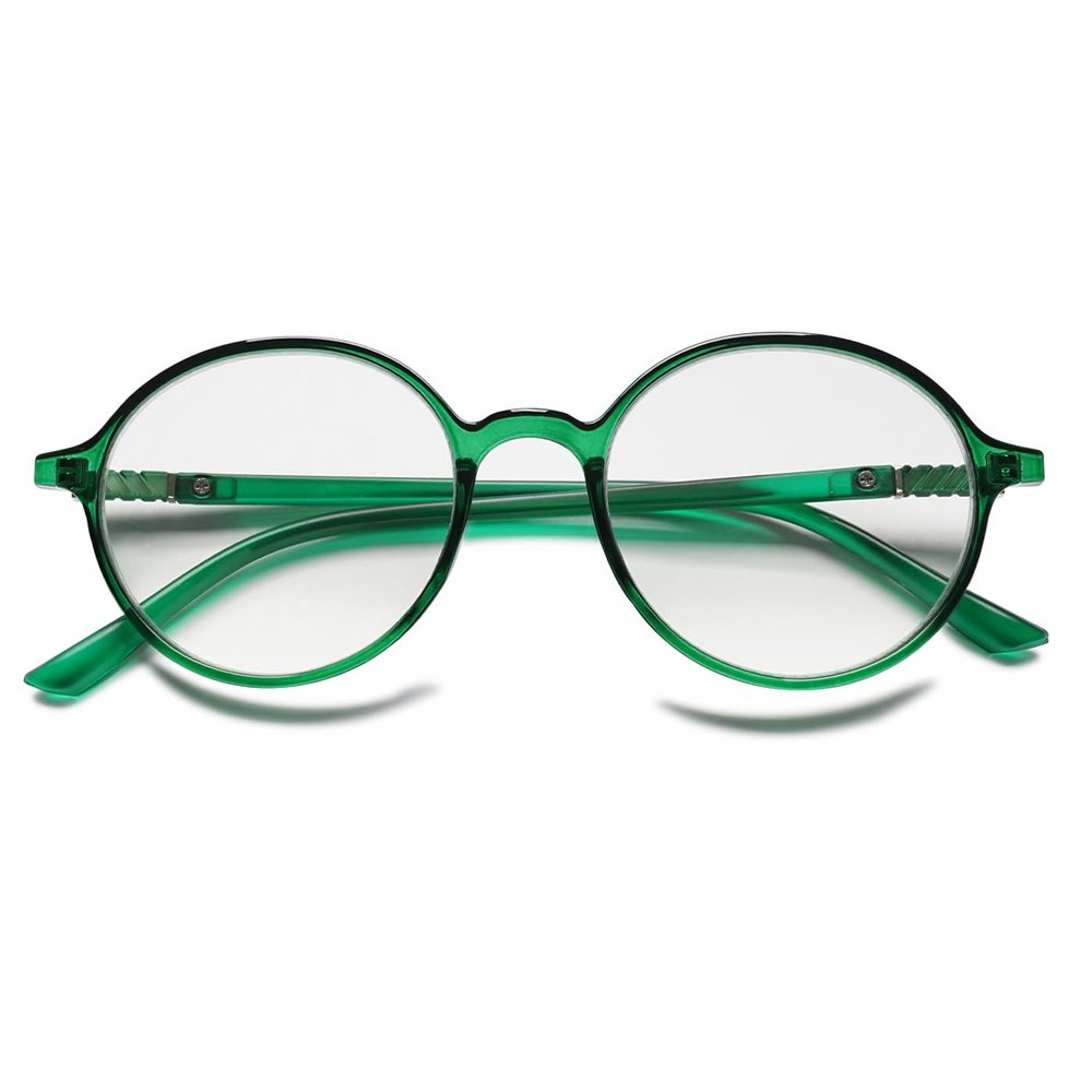 ABETOS Blue Light Blocking Reading Glasses for Women Men Retro Round Frame Computer Readers Eyeglasses for Reading Gaming 0.0 1.0 1.5 2.0 2.5 3.0, Green+3.0