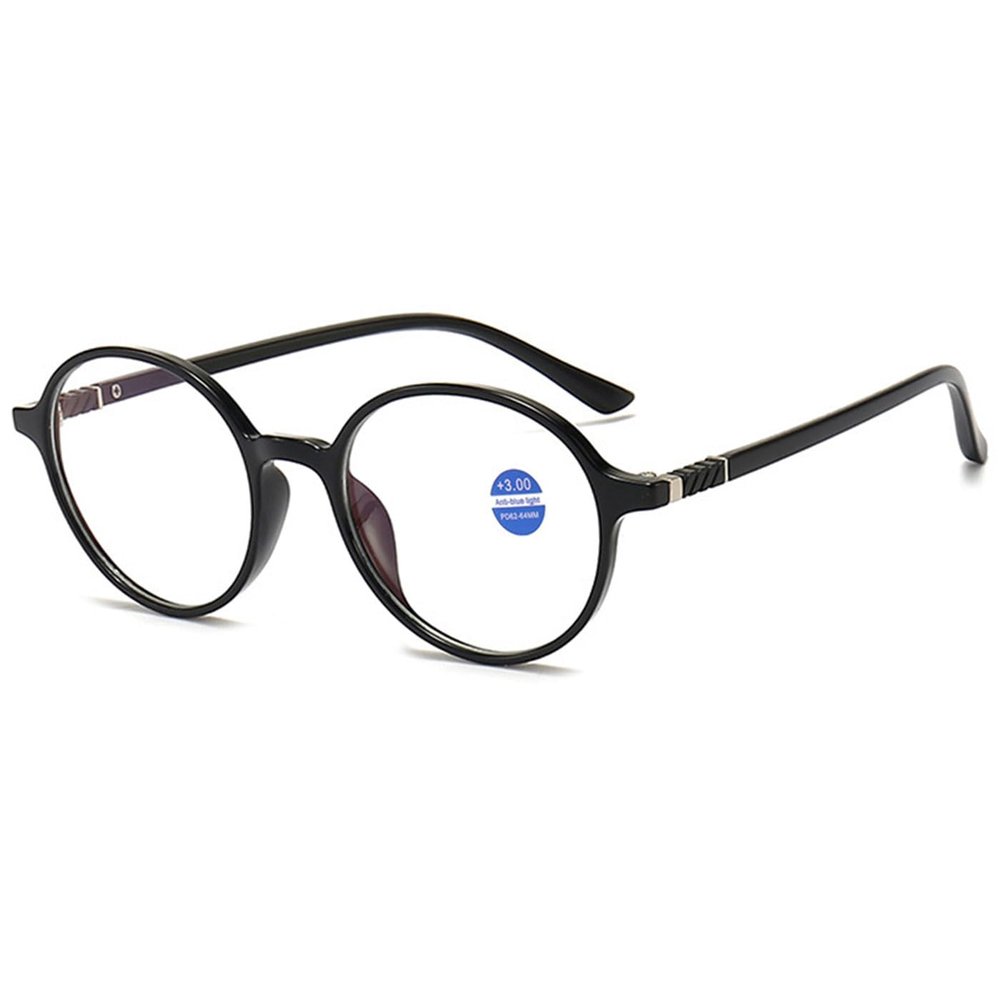 ABETOS Blue Light Blocking Reading Glasses for Women Men Retro Round Frame Computer Readers Eyeglasses for Reading Gaming 0.0 1.0 1.5 2.0 2.5 3.0, Black+1.0