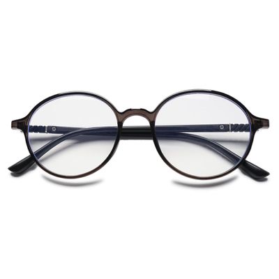 ABETOS Blue Light Blocking Reading Glasses for Women Men Retro Round Frame Computer Readers Eyeglasses for Reading Gaming 0.0 1.0 1.5 2.0 2.5 3.0, Grey+0.0