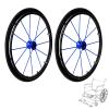 24 inch Wheelchair Rear Wheels, Sports Wheelchair Wheel Replacement, Manual Wheelchair Rear Wheel Accessories, 1/2" (12.7 mm) Bearing(Blue) view 1