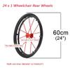 24 inch Wheelchair Rear Wheels, Sports Wheelchair Wheel Replacement, Manual Wheelchair Rear Wheel Accessories, 1/2" (12.7 mm) Bearing(Blue) view 2