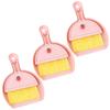 Ipetboom Mini Brush and Dustpan Set 3pcs Strawberry Pattern Small Cleaning Tool for Desktop Keyboard Car Air Vent Interior Detail Cleaning view 1