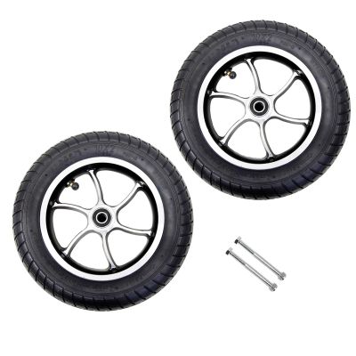 10"2" Wheelchair Caster Front Wheel Assembly, 10-inch Front Wheel Replacement for Electric Wheelchair, Pneumatic Tire, Aluminum Hub, 12mm (1/2") Bearing