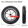 10"2" Wheelchair Caster Front Wheel Assembly, 10-inch Front Wheel Replacement for Electric Wheelchair, Pneumatic Tire, Aluminum Hub, 12mm (1/2") Bearing view 3