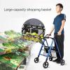 CVNIMV Rollator Shopping Cart Walking Frame Foldable Compact Mobility Aids with Seat Bag and Wheel Transport Walking Stick Elderly Disabled Yearn for Independence view 2