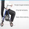 CVNIMV Rollator Shopping Cart Walking Frame Foldable Compact Mobility Aids with Seat Bag and Wheel Transport Walking Stick Elderly Disabled Yearn for Independence view 4