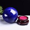 NHDVDVAV Smelting Blue Crystal Ball Natural Quartz Crystal Sphere with Stand,Magic Crystal Ball Healing Mineral Gemstone Ball Sculpture Figurine,8cm/3.1in view 4