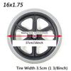 16 Inch Manual Wheelchair Replacement Rear Wheel, 16x1.75 Wheelchair Wheel Accessories, Non-Pneumatic Solid Tires, Bearing 12 mm(1/2 inch), 1 Pair view 3