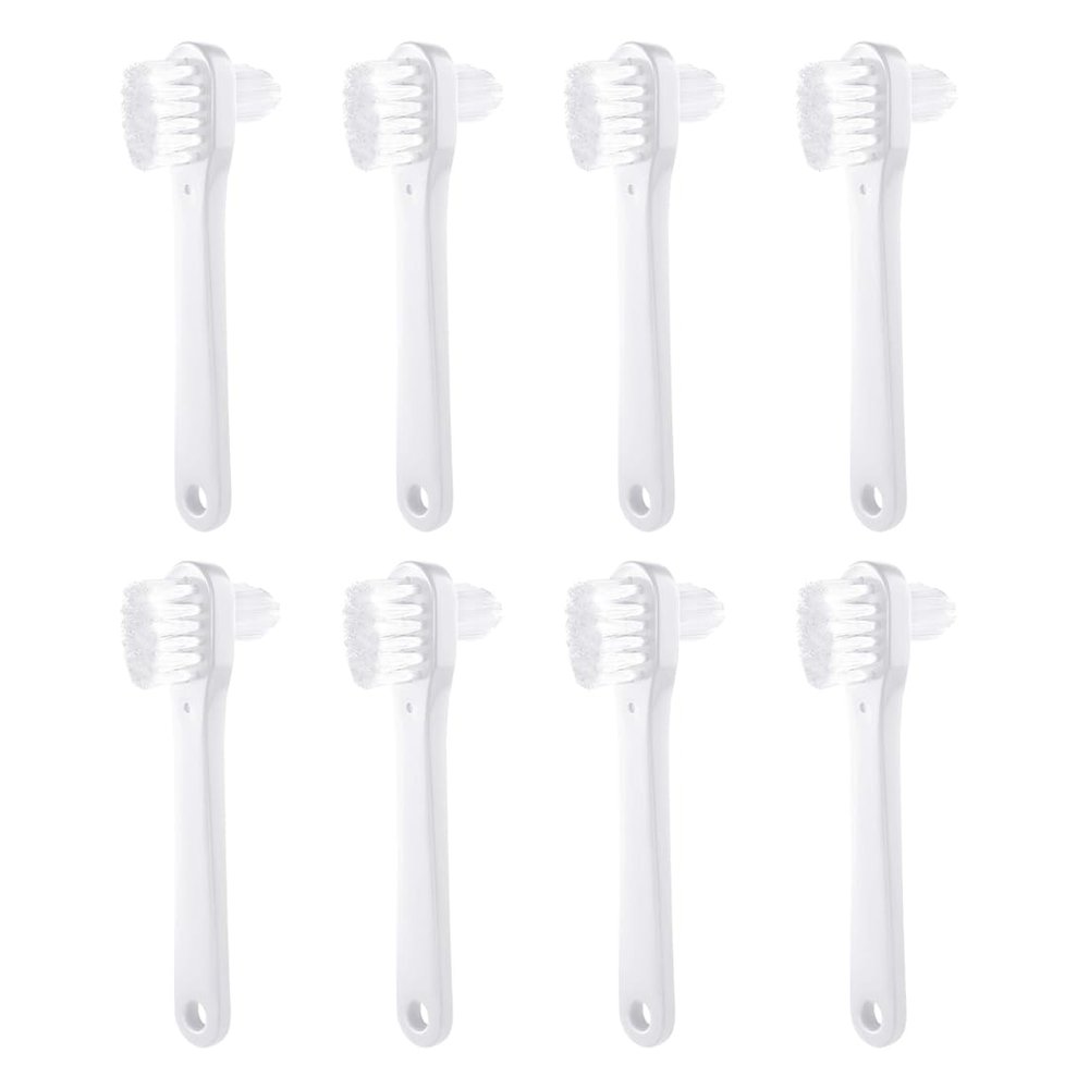 Denture Brush Double Head Denture Brush, 8pcs Double Head Denture Cleaning Toothbrush, False Teeth Cleaning Toothbrush, Portable Double-Sided Brush