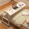 MISTRARA Bed Table Overbed Table Rolling Laptop Desk with Wheels Computer Laptop Table, Adjustable Width 115-210cm Workstation Overbed Table Stand Table for Working Dinning view 1