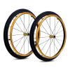 24 Inch Sports Wheelchair Rear Wheel Replacement 1 Pair, 241 (25-540) Rubber Pneumatic Tires, Aluminum Alloy Wheel Hub view 1