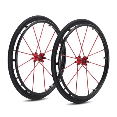 2Pcs 24 Inch Wheel Replacement for Sports Wheelchair, 211 (25-540) Inflatable Rear Wheel, Aluminum Hubs with 0.5in(1/2") Bearings
