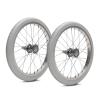 1 Pair 16 Inch Wheel Replacement for Wheelchairs, 161.75 Solid Rear Wheels Assembly, Polyurethane Tires, Aluminum Alloy Spoke Hub view 1