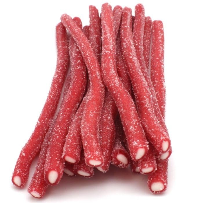 Fizzy Strawberry Cables Sweets | 1.2kg / 100 piece Red Pencils | Halal