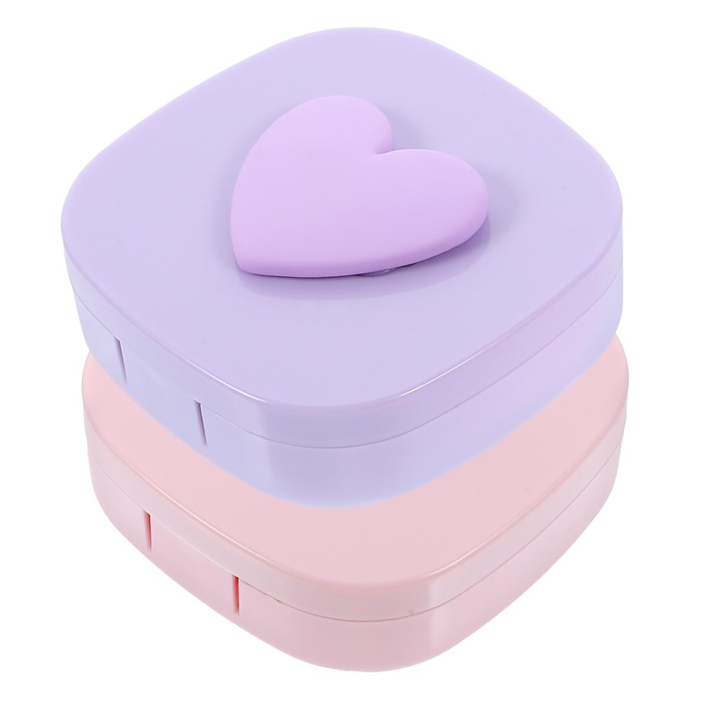 HOMOCONO 2sets Leakproof Storage Box Portable Lens Cases Tightly Sealed for Makeup Outdoor Use
