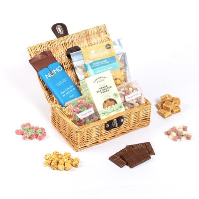 Little Vegan Hamper || Chocolate, Sweet, Luxury Fudge & Gourmet Popcorn || Vegan Food Gift for Xmas, Birthday or a Thank You || The Hamper & Gift Co.