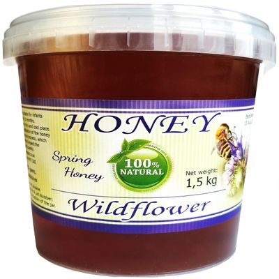 1.5 kg NATURAL RAW HONEY 100% - UNPROCESSED - NEW HARVEST