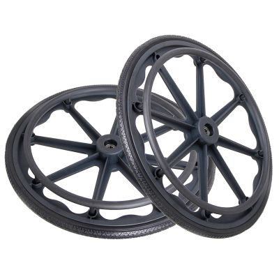 20 Inch Rear Wheels for Wheelchair, 20x1 3/8 Manual Wheelchairs Replacement Wheels, Integrally Formed Solid Tire, Wheelchair Rear Wheel Assembly, Bearing: 1/2" (12mm)