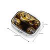 Yellow Snake Pill Box 2 Compartment Pill Case for Purse & Pocket Cute Pill Organizer with Mirror Portable Travel Pillbox Metal Square Medicine Organizer Unique Gift view 4