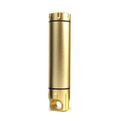 Dry Bottle Outdoor Seal Waterproof Portable Pill Case Camping Hiking Container Lighter Keys Holder Emergency Organizer Gold