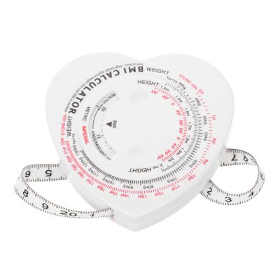 FRCOLOR Portable Fitness Tape Measure with Automatic Retractable Mechanism Dual Sided BMI Chart Waist and Physique Measurement Tool Plastic White 1.5M