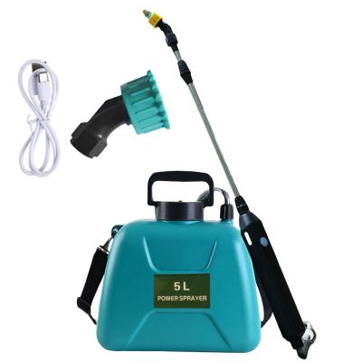 Electric Weedd Sprayer | 5L Electric Water Pressure Sprayer | 2 Nozzle USB Rechargeable Electric Garden Sprayer for Lawn Garden Watering with Adjustable Shoulder Strap