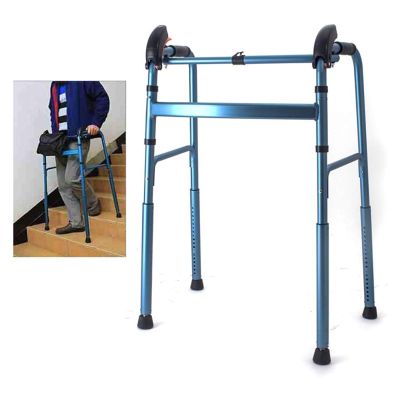 LoJax Walking Frame for Climbing Stairs Standard Walker, Aluminium Folding Walking Frame, Rehabilitation Auxiliary Walking Frame, Walking Mobility Aid for Seniors
