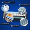 Razor Blade Refills for Men, 3-Bladed Razors for a Smooth Shave,Manual Razor Blades Refills for Mens, Upgrade Dual Lubrication Sharp Blade, Razor Blade Refills (12) view 2
