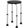 HOMCOM Shower Chair, Adjustable Height Shower Stool with Aluminium Frame and Non-Slip Feet, Bathtub Stool Seat for Elderly Disabled Handicap, Black view 1