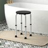 HOMCOM Shower Chair, Adjustable Height Shower Stool with Aluminium Frame and Non-Slip Feet, Bathtub Stool Seat for Elderly Disabled Handicap, Black view 2