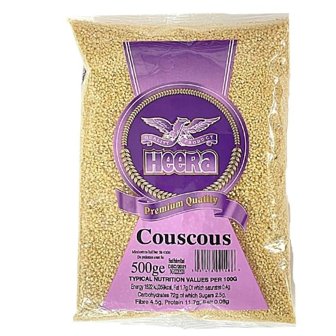 Heera Couscous 500g Light & Fluffy Semolina Granules for Quick Meals, Versatile Side Dish (Pack of 1)