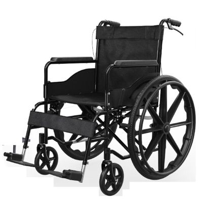 GNbow Lightweight Wheelchairs for Adults, 24-inch Soft Seat Wheelchair, Self Propelled Black Wheelchair Travel Transit Chair Mobility Scooter Lightweight Wheelchair