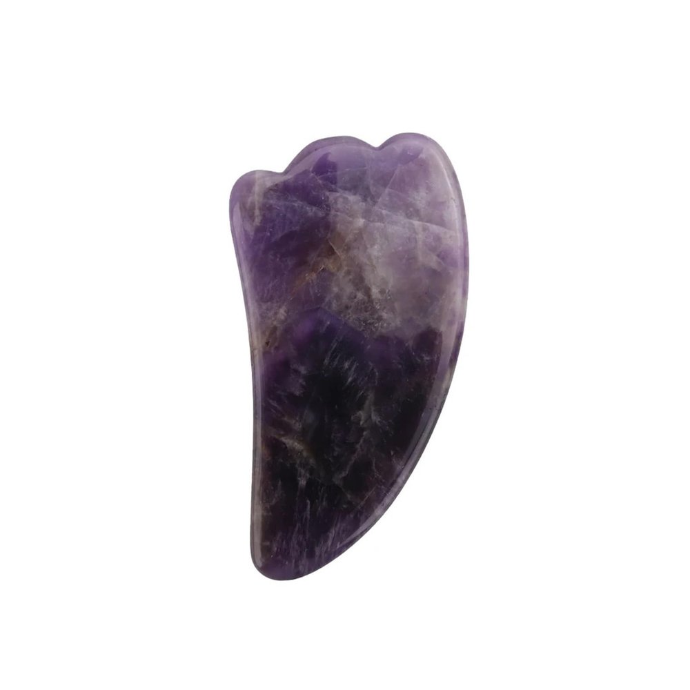 Jade Roller Scraper Massager Amethyst Crystal Massage Roller Gua Sha Face Jade Stone Skin Care Tools(Type g)