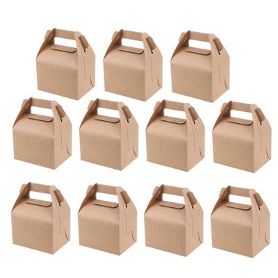 Beavorty 20pcs Kraft Paper Candy Wrapping Box Party Favor Candy Bag Tote Bag Shape for Gifts