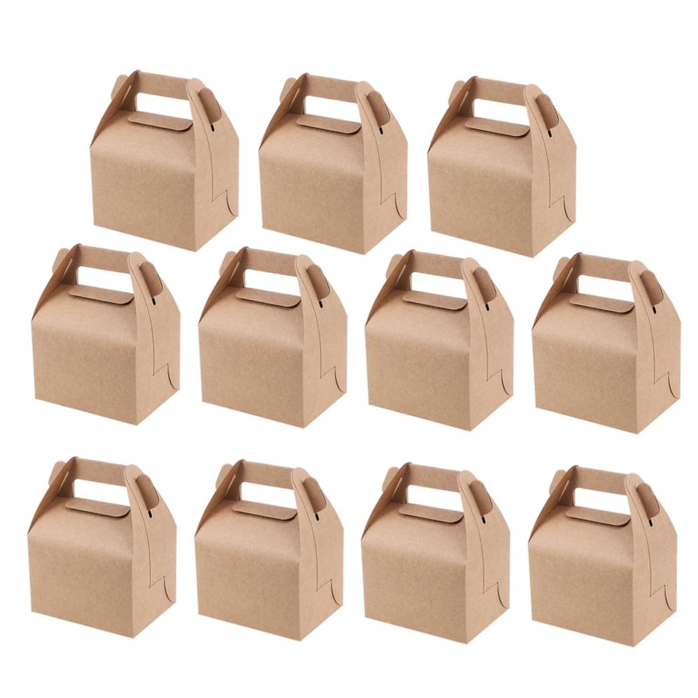 Beavorty 20pcs Kraft Paper Candy Wrapping Box Party Favor Candy Bag Tote Bag Shape for Gifts