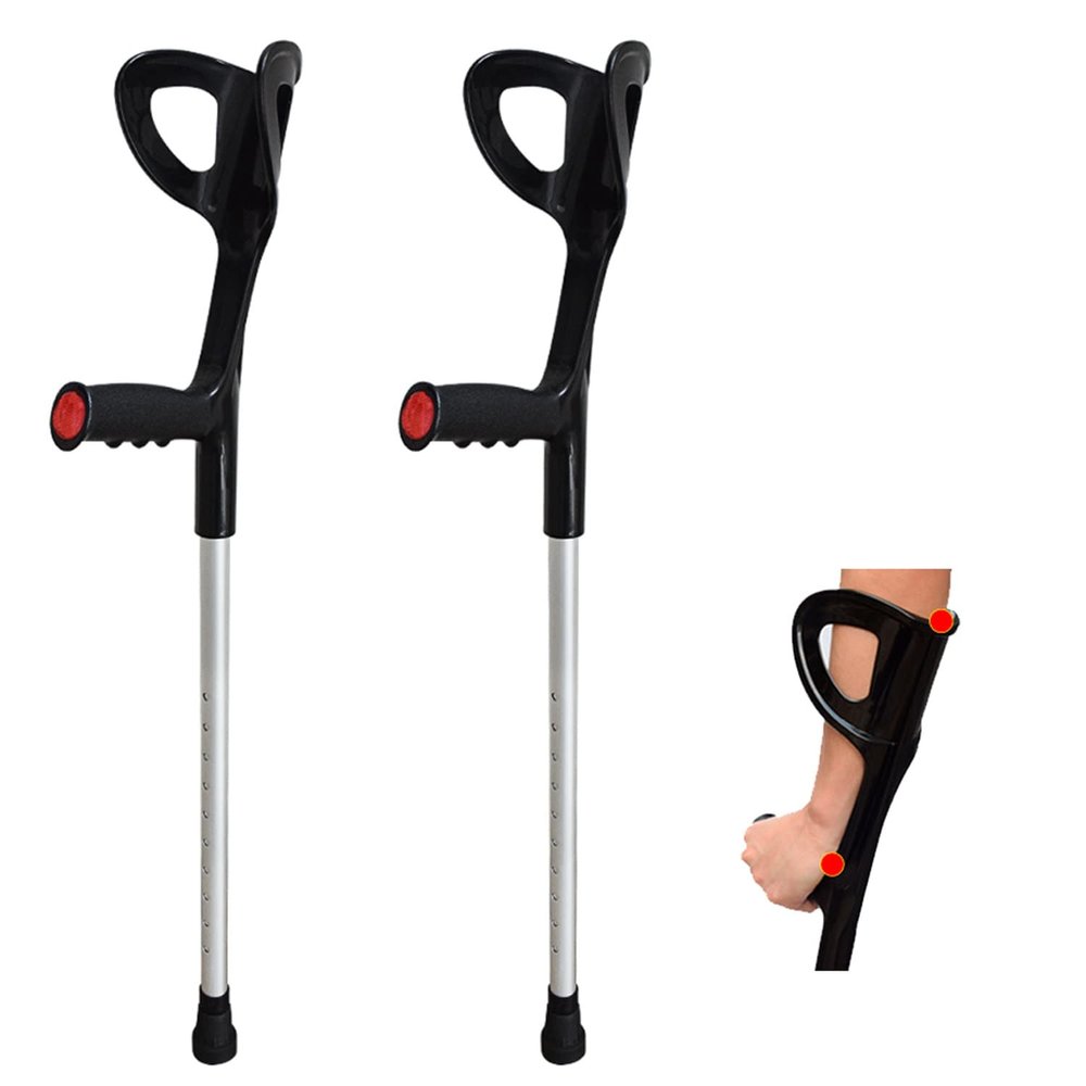 10 Levels of Height Adjustable Forearm Crutches,Crutches for Walking with Arm Support,Crutches for Adults with Rubber Handles,Comfortable Grip and Wear-Resistant,Medical Mobility Accessories It's so
