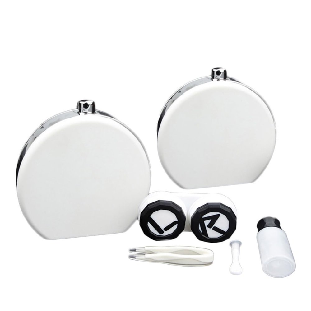 Didiseaon Lens Case Travel Portable Lenses Holder Box for Contact Lens Storage White for Daily Use and Traveling
