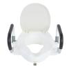 10cm Elevated Raised Toilet Seat for Elderly with Removable Padded Arms and Lid White Toilet Frame Lift Cover view 4