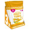 Kiddylicious Sweetcorn Melty Tubes - Delicious Snacks for Kids - Suitable for 7+ Months - 3 Packs of 4 (12 Total)