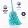 Blue Dolphin Mop with Folding Stick and Bucket Plus 4 Recycled Microfiber Cloths Sustainable Cleaning Set for Home Floors and All Surfaces view 3