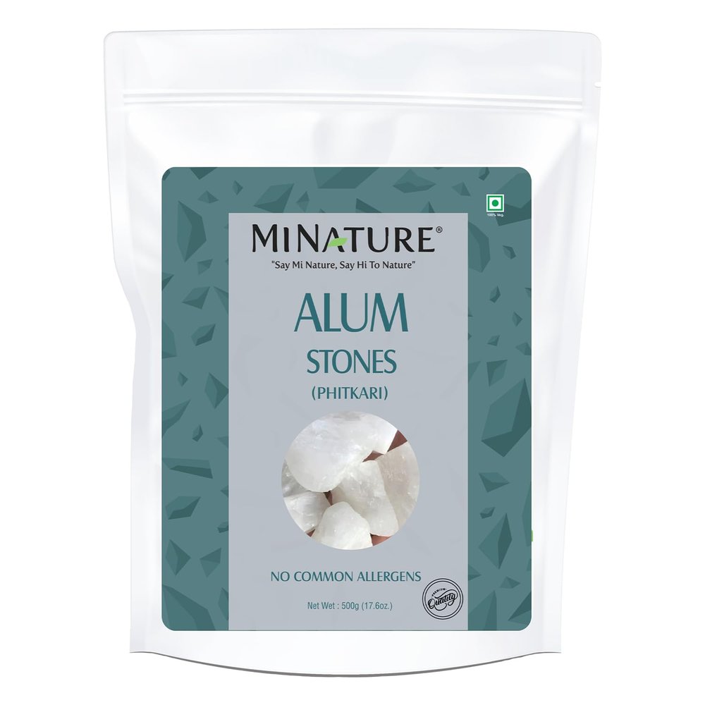 Mi Nature Potassium Alum Stone 500g |Phitkari Block| Pure Fitkari for Post Shave Care | Skin Care & Multiple Uses| Natural Deodorant