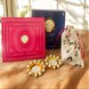 Ghasitaram Gifts Jaiccha Blue Box of Best Bites, Almonds Jute Pouch and t-Lights|Gift for Diwali,Holi,Valentine,Birthday,Anniversary,Gift for Her,Him,Mothers Day,Fathers Day| view 1