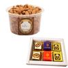 Ghasitaram Gifts Jaiccha Blue Box of Best Bites, Almonds Jute Pouch and t-Lights|Gift for Diwali,Holi,Valentine,Birthday,Anniversary,Gift for Her,Him,Mothers Day,Fathers Day| view 4