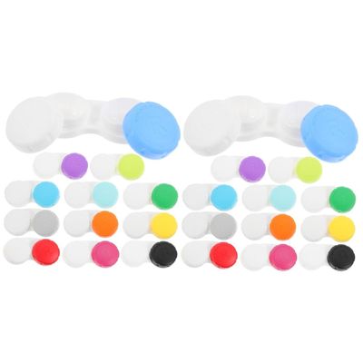 COLLBATH 24pcs Small Lens Case for Contacts Portable Pocket Storage Box Design for Women for Daily Use and Travel