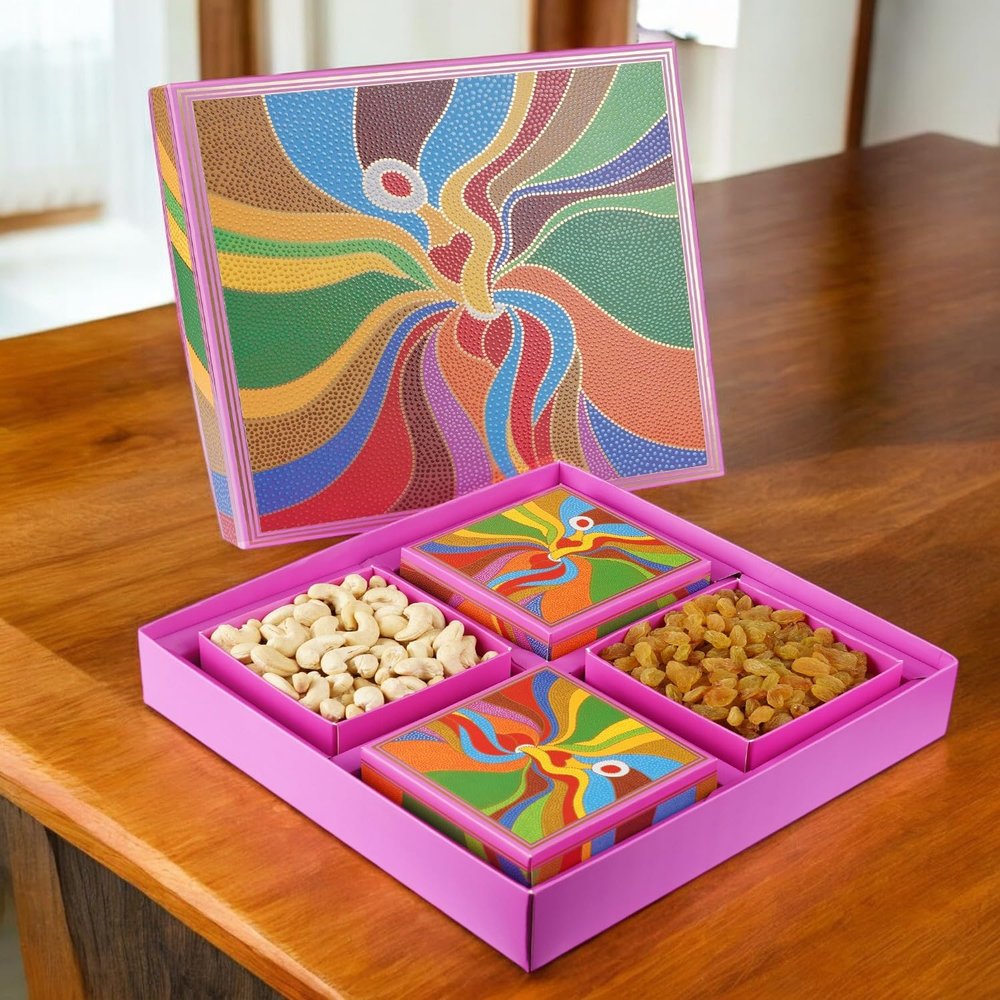 Ghasitaram Gifts Jaiccha Pink Box of 4 Dryfruits|Gift for Diwali,Holi,Valentine,Birthday,Anniversary,Gift for Her,Him,Mothers Day,Fathers Day|