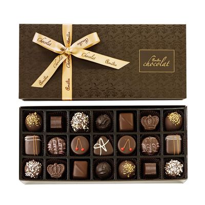 Amelie Chocolat Luxury Collection | Luxury Handmade Dark Chocolates | Adult Chocolate Gifts | 21 Assorted Chocolates | Belgian Chocolate Gifts | Assorted Fillings | Pralines