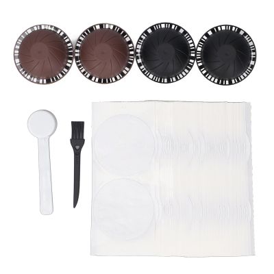 Aluminum Foil Coffee Capsule Sticker Lids for Reusable Pods, 100 Foils, 4 Capsules, Pods Kit, Temperature Resistant Eco-Friendly Sealing, Rich Oils