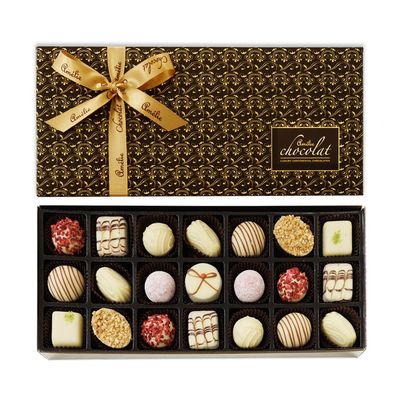 Amelie Chocolat Luxury Collection | Luxury Handmade Chocolates | Adult Chocolate Gifts | 21 Assorted White Chocolates | Belgian Chocolate Gifts | Chocolate Fillings | Pralines | Ganache