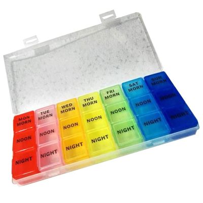 minkissy Weekly Pill Box Organizer Storage for Medicine Vitamins Jewelry Compact and Portable for Home Travel
