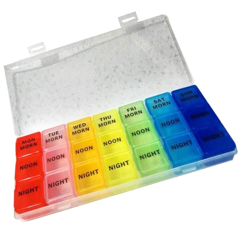 minkissy Weekly Pill Box Organizer Storage for Medicine Vitamins Jewelry Compact and Portable for Home Travel
